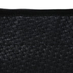 Straw Raffia Calfskin Chain Small Deauville Tote Black
