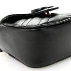 Calfskin Matelasse Monochrome GG Marmont Chain Mini Belt Bag Black