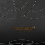 Caviar Quilted Jumbo Double Flap Dark Grey