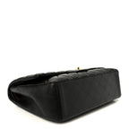 Lambskin Quilted Maxi Double Flap Black