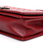 Caviar Quilted Medium Boy Flap Dark Red