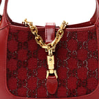 Calfskin Beaded Embroidery GG Monogram Mini Jackie 1961 Cherry Red