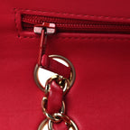 Lambskin Quilted Medium Double Flap Red