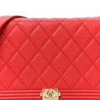 Caviar Quilted Boy Wallet On Chain WOC Red