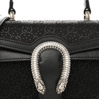 Satin Crystal GG Monogram Mini Dionysus Top Handle Bag Black