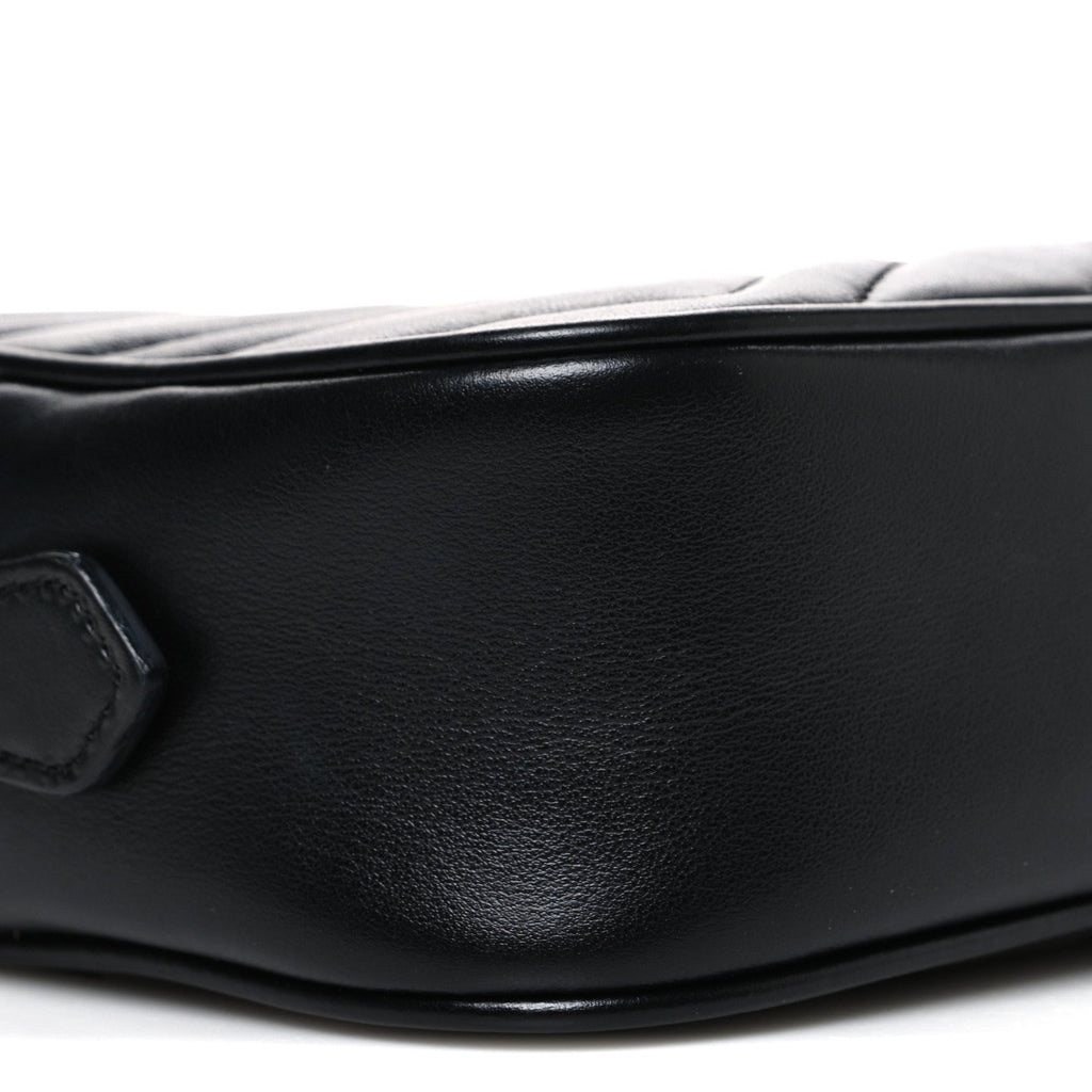 Calfskin Matelasse Mini GG Marmont Chain Shoulder Bag Black