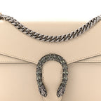 Textured Calfskin Crystal Small Dionysus Shoulder Bag Mystic White