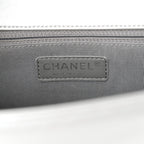 Metallic Calfskin Quilted New Medium Plexiglass Boy Flap Silver
