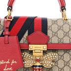 GG Supreme Monogram Small Queen Margaret Top Handle Bag Red