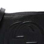 Pebbled Calfskin Small Soho Disco Bag Black