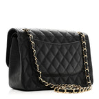 Caviar Quilted Jumbo Double Flap Black