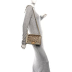 Metallic Lambskin Medium Scaled Boy Flap Gold