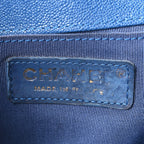 Iridescent Caviar Quilted Medium Boy Flap Dark Blue