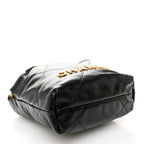 Shiny Calfskin Quilted Mini Chanel 22 Black
