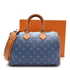 Calfskin Monogram Speedy P9 Bandouliere 30 Silk Blue