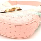 Snakeskin Ostrich Calfskin Small Jackie 1961 Hobo Pink Multicolor