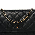 Caviar Quilted Wallet On Chain WOC Black