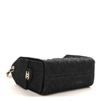 Denim Quilted Mini Chanel 25 Handbag Dark Blue