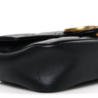 Calfskin Matelasse Super Mini GG Marmont Shoulder Bag Black
