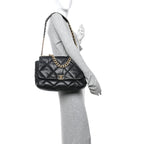 Goatskin Quilted Maxi Chanel 19 Flap Black