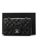 Caviar Quilted Mini Rectangular Flap Black