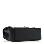 Lambskin Quilted Mini Rectangular Flap Black