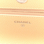 Caviar Quilted Wallet on Chain WOC Beige