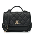 Caviar Quilted Small Business Affinity Flap Black