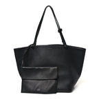 Grained Calfskin Park Tote Three Black