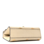 Grained Calfskin Bee Star Small Padlock Shoulder Bag White