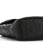 Shiny Goatskin Quilted Large Chanel 19 Flap Black