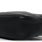 Pebbled Calfskin Small Soho Disco Bag Black