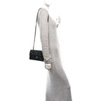 Lambskin Quilted Mini Rectangular Flap Black