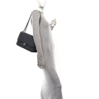 Lambskin Quilted Jumbo Double Flap Dark Grey