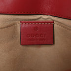 Calfskin Matelasse Mini GG Marmont Shoulder Bag Hibiscus Red