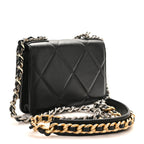 Lambskin Quilted Chanel 19 Wallet On Chain WOC Black