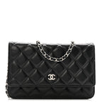 Caviar Quilted Wallet on Chain WOC Black