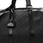 GG Supreme Monogram Medium Carry-On Duffle Bag Black Grey