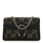 Jacquard Black Denim GG Monogram Super Mini Dionysus Shoulder Bag Black Ivory