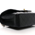 Lambskin Quilted Small Double Flap Black