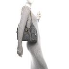 Suede Quilted Small Chanel 25 Handbag Blue