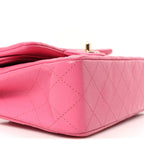 Caviar Quilted Small Double Flap Pink