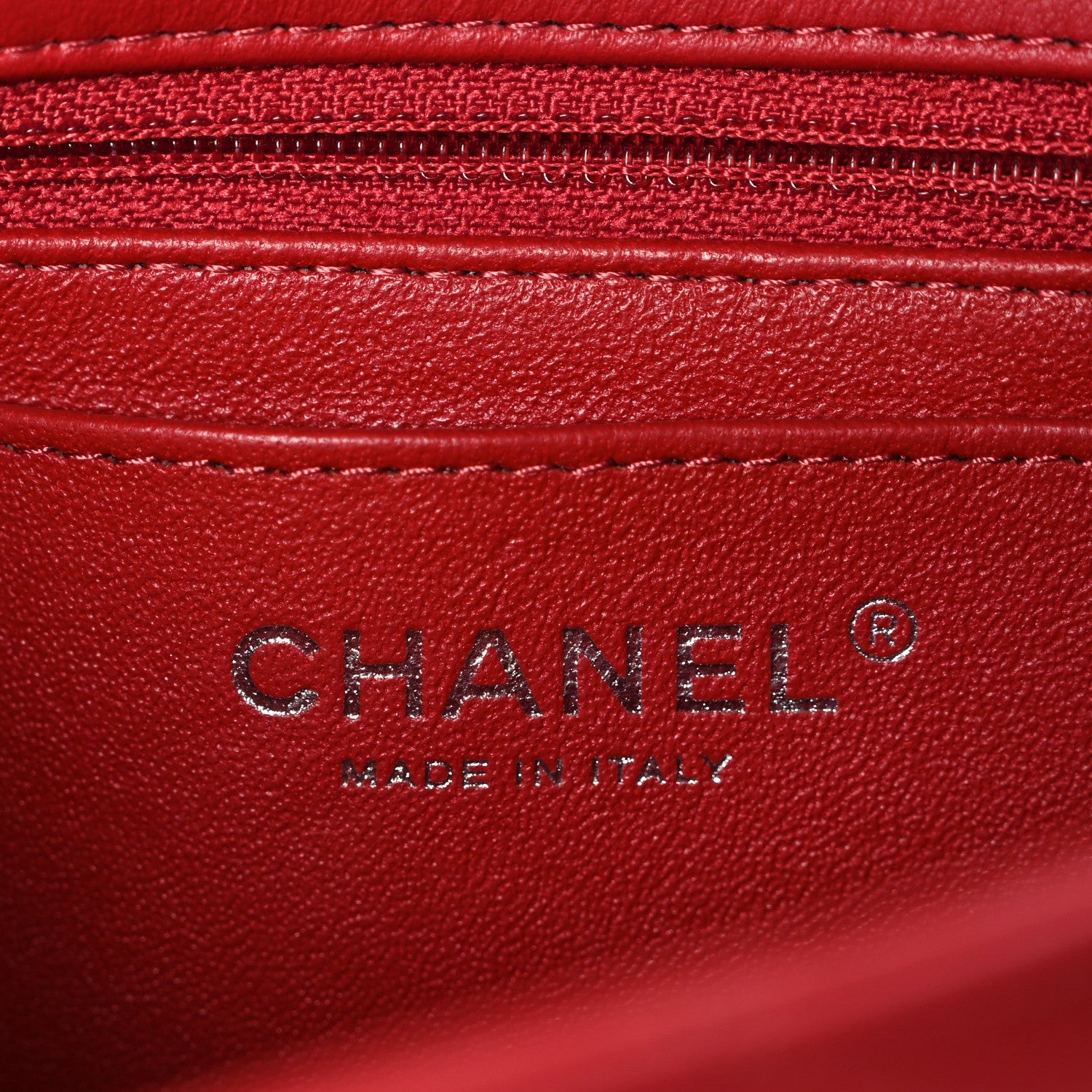 Lambskin Quilted Mini Rectangular Flap Red