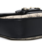 GG Supreme Monogram Horsebit 1955 Soft Small Shoulder Bag Beige Black