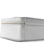 Metallic Caviar Quilted Large CC Filigree Vanity Case Silver