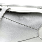 Laminated Lambskin Small Puzzle Edge Bag Silver
