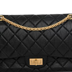 Aged Calfskin Quilted 2.55 Reissue 227 Flap Black