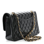 Caviar Quilted Medium Double Flap Black