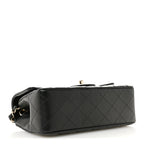 Lambskin Quilted Mini Rectangular Flap Black