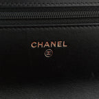 Lambskin Quilted Chanel 19 Wallet On Chain WOC Black